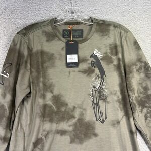 Roark Shirt Mens Small Light Army Green Mathis Tie Dye Long Sleeve Performance
